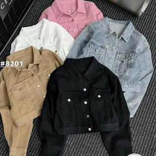 Áo khoác jean nữ dáng ngắn babytee croptop đơn giản tay dài freesize dưới 55kg Jacket Women Ong