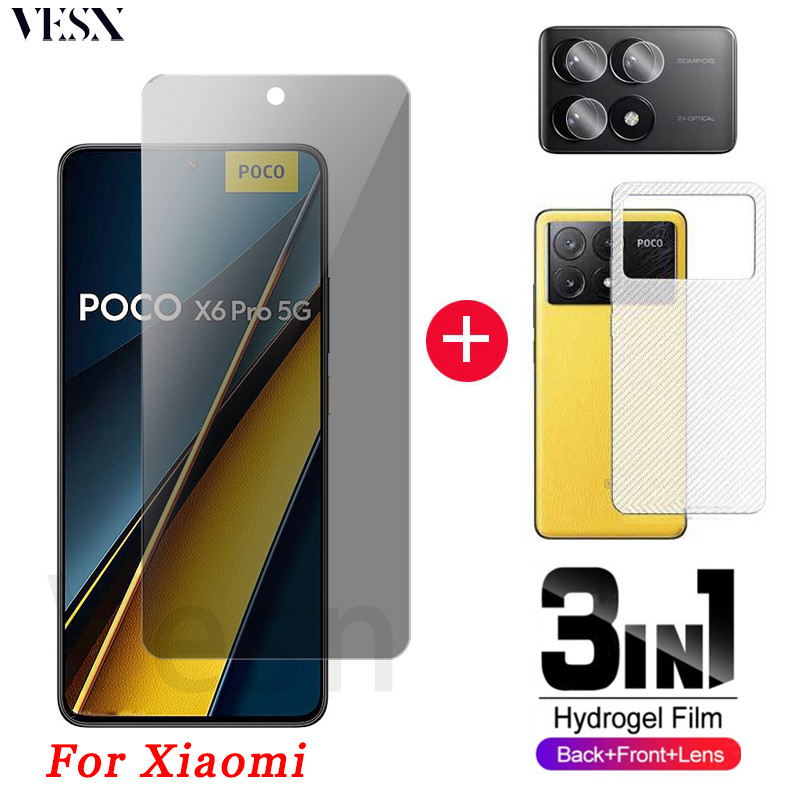 Kính cường lực chống nhìn trộm Cho Xiaomi POCO C65 C55 C40 X6 Neo X5 X4 X3 NFC M6 Plus M5 M5s M4 M3 F6 F5 F4 F3 GT Pro 4G 5G 2024