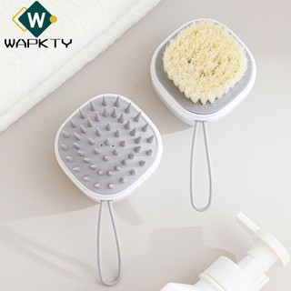 Bàn chải dầu gội tóc WAPKTY, Bàn chải tắm loại bỏ gàu 2 trong 1, Bàn chải mát xa chà da đầu hai đầu