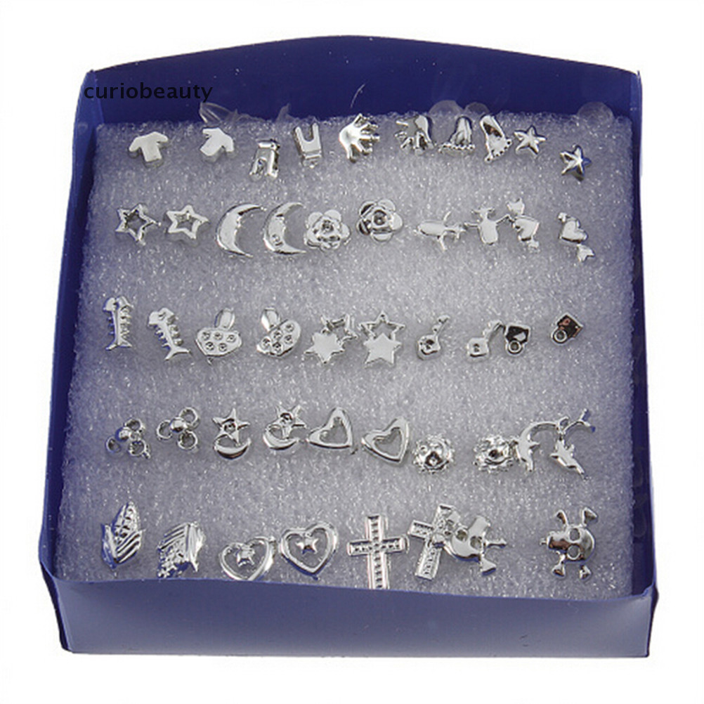 {Curui} 24 Cặp Bông Tai Bông Tai Nhựa Mạ Bạc Bạc {curiobeauty}