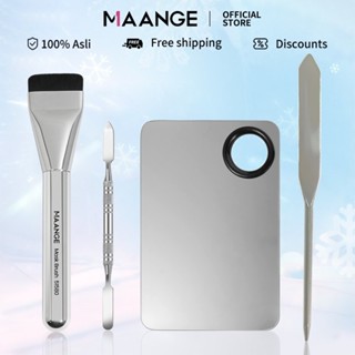 Bộ Dụng Cụ Khay Thìa Trộn Tán Kem Nền Bằng Thép MAANGE Chính Hãng Chống Gỉ Dễ Vệ Sinh 51580+1614