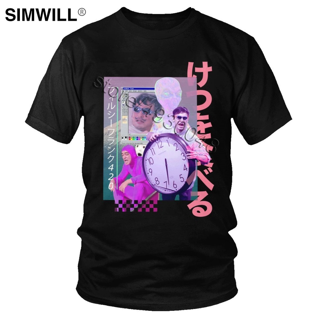 Ngộ nghĩnh Filthy Frank 420 Áo Nam Tay Ngắn Nguyên Chất Áo Thun Cotton Cổ Thủy Thủ Đoàn Vaporwave Th