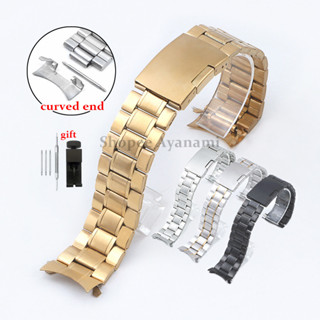 20mm 22mm Cong End Thép không gỉ Dây đeo đồng hồ Dây đeo cổ tay đa năng Vòng đeo tay kim loại Bạc Đen Dây đeo vàng có dụng cụ