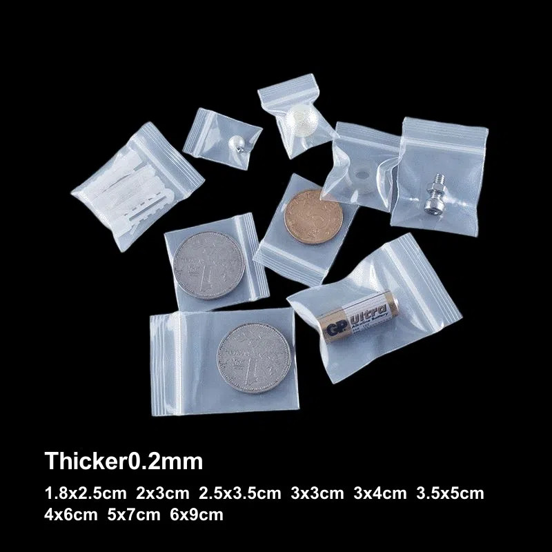 100 Chiếc Trong Suốt Mini Túi Nhựa Nhỏ Trang Sức Quà Tặng Bao Bì Lưu Trữ Có Thể Đóng Lại Poly Túi Tr