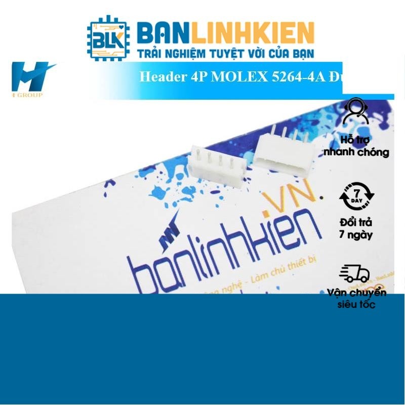 Header 4P MOLEX 5264-4A Đực Thẳng