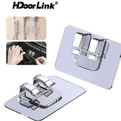 Hdoorlink 10 Chiếc Nhựa Trong Suốt Móc Cáp Cuộn Dây Không Móc Kẹp Cáp Hạng Nặng Để Treo Đèn Ngày Lễ Ngoài Trời Dây Tổ Chức
