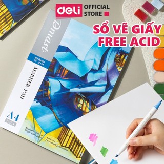  Sổ Vẽ A4 Sổ Vẽ Marker Cao Cấp Dmast Deli - Giấy Vẽ Mỹ Thuật Chuyên Dụng 50 Tờ - Giấy Cao Cấp Free Acid Không Bị Đổi Màu 