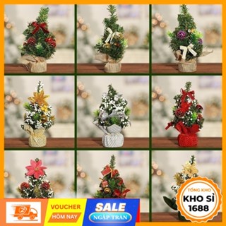  Cây thông noel nhí cao 20cm để bàn nhiều mẫu siêu xinh phụ kiện trang trí giáng sinh E1489 