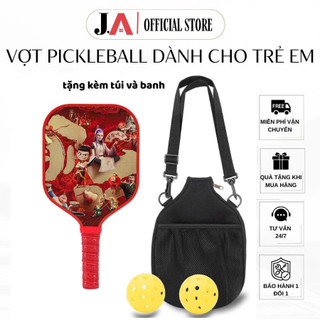 Vợt Pickleball Hoạt Hình Cho Bé Thiết Kế Dễ Thương, Nhẹ Gọn, Chất Liệu Sợi Thủy Tinh Tặng Túi + Banh Pickle JA OFFICIAL