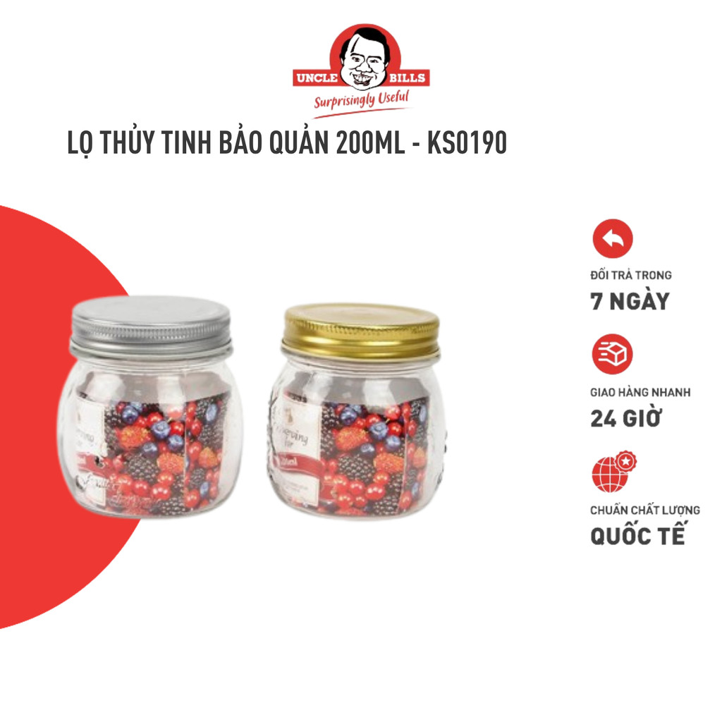 Lọ Thủy Tinh 200ml UNCLE BILLS KS0190