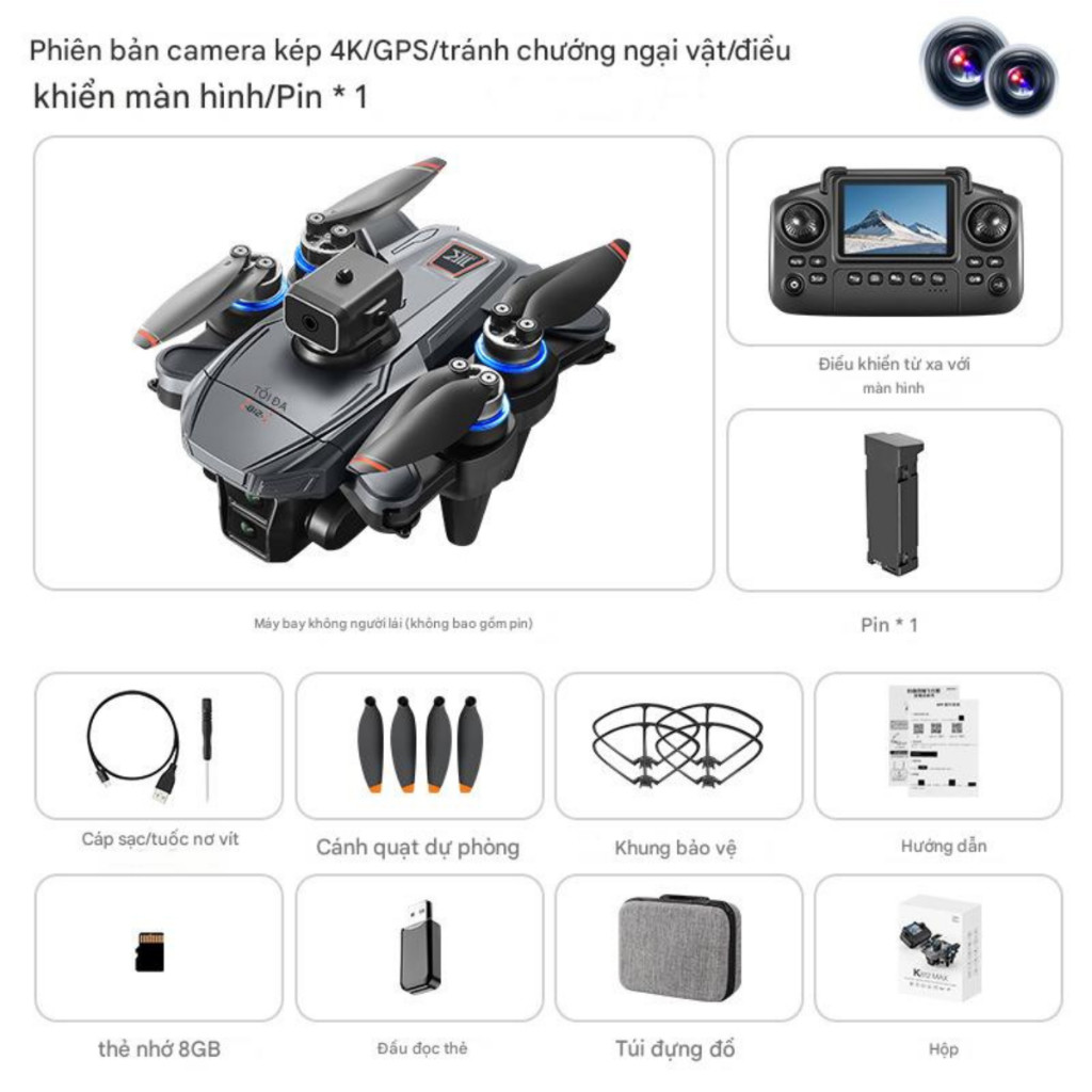 FLY CAM K812 PRO GPS - "MẮT THẦN" QUAY PHIM CHUYÊN NGHIỆP | CHỐNG RUNG 3 TRỤC | THEO DÕI NGƯỜI THÔNG MINH | BigBuy360 - bigbuy360.vn