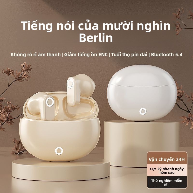 Tai nghe Bluetooth không dây mini bán trong tai giảm tiếng ồn, tay cầm ngắn, thể thao, chơi game