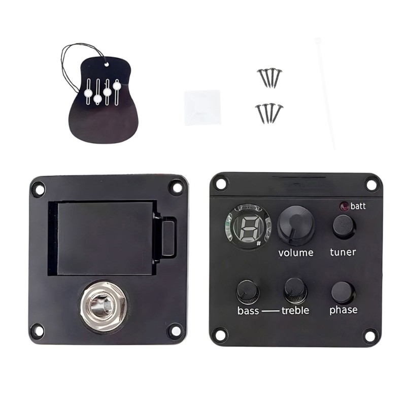 CH Acoustic Guitar Pickup với Tuner 2-Bands EQ Tuner Active Guitar Equalizer Piezo Pickup cho Acoust