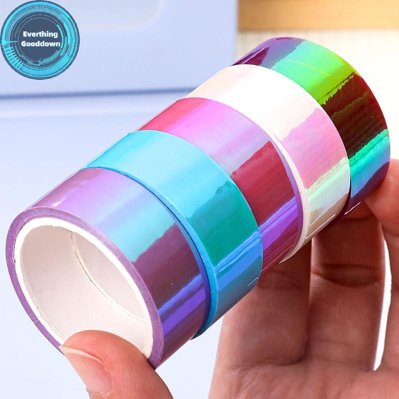 EVERTHING 500cm Holographic RG Prismatic Glitter Tape Hoops Stick Rhythmic Gymnastics Ring Trang trí