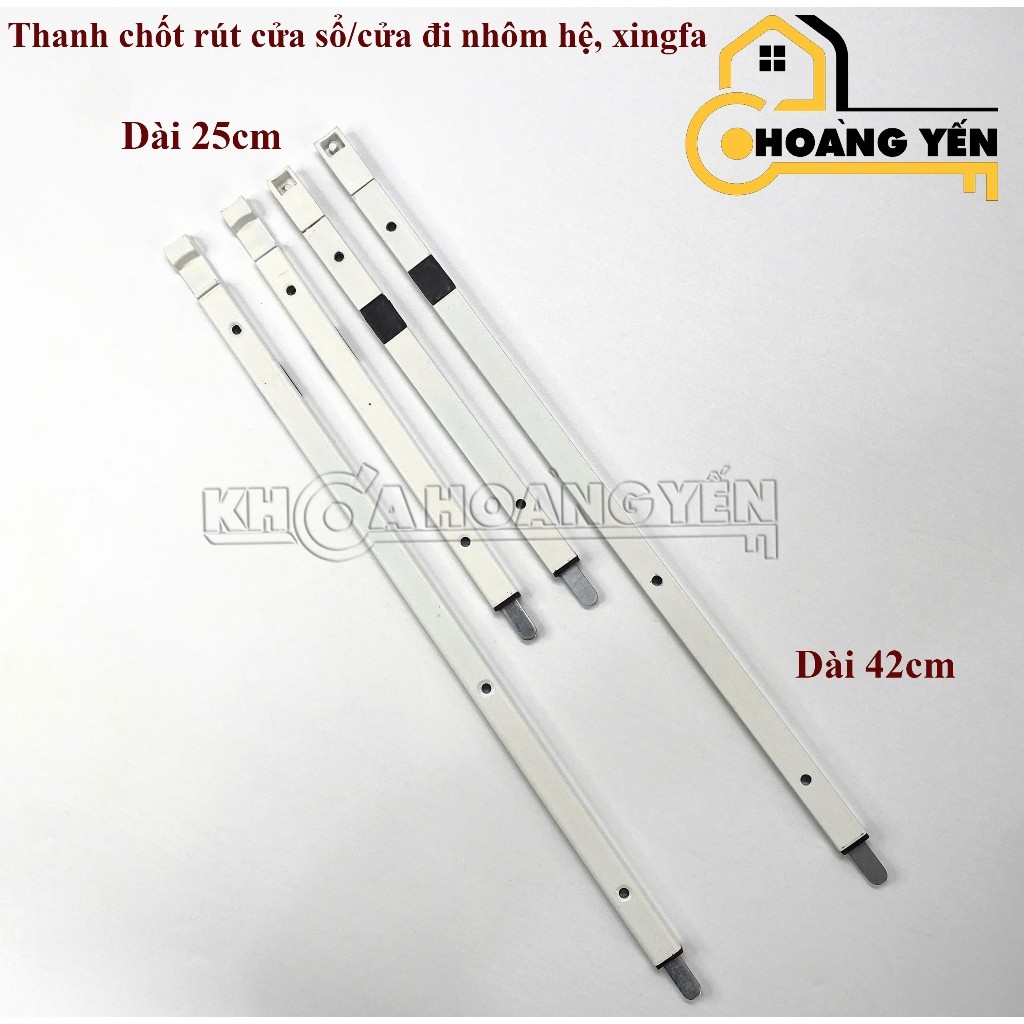 Thanh chốt rút cho cửa nhôm dài 25cm/ 42cm, thanh chốt cửa nhựa,chốt nhấn rút cho cửa nhôm hệ Xingfa