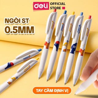  Bút Gel Ngòi ST 0.5mm Hoạt Hình Deli Thiết Kế Dễ Thương Mực Siêu Nhanh Khô Nét Viết trơn Tru Học Sinh 