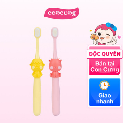 Bộ 2 bàn chải lông tơ Animo (Hồng, vàng, GH-TRMK01)