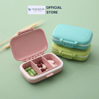  Hộp Đựng Thuốc Mini Chia 3 Ngăn Nhựa Lúa Mạch Có Nắp Chống Ẩm Tiện Lợi Mang Theo Đi Du Lịch 
