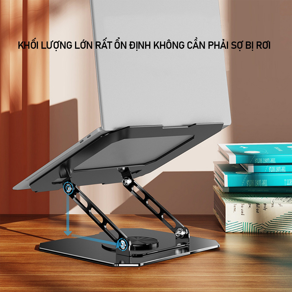 Giá đỡ laptop xoay 360 độ L08 tùy chỉnh độ cao,kệ kê MACBOOK - MÁY TÍNH BẢNG bằng kim loại gấp gọn tiện dùng | BigBuy360 - bigbuy360.vn