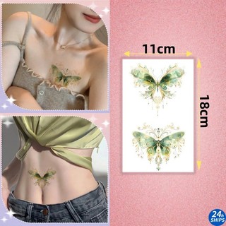 Ánh Sáng Xanh Bướm Họa Tiết Hình Xăm Cô Gái Dễ Thương Eo Hình Xăm Chống Thấm Nước Hình Xăm Dán Lâu Dài Trong 7 Ngày Tạm Thời Giả Hình Xăm 11 * 18cm