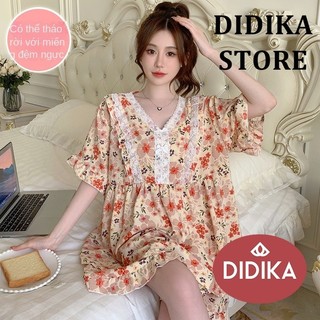 DIDIKA Ngọt Ngào Dễ Thương In Hình Cổ Chữ v Rời Kích Thước Lớn Áo Thun Tay Ngắn + Quần Short Bộ Đồ Ngủ Dành Cho Nữ Có Miếng Lót Ngực