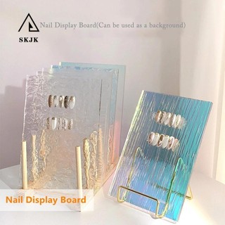 [Hàng mới về] Bảng trưng bày móng tay bằng acrylic hình chữ nhật màu cực quang tiện dụng