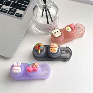 MISUPS kính tiếp xúc, Hộp đồng hành cận thị bằng nhựa hoạt hình dễ thương, Hộp đựng ống kính tiếp xúc mỹ phẩm di động dễ thương Du lịch