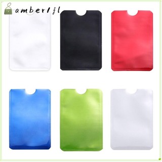Amber1 5 chiếc Hộp đựng thẻ RFID, Tay áo chặn RFID an toàn chống trộm, Vỏ bảo vệ đầu đọc Khóa tay áo thẻ tín dụng nhôm