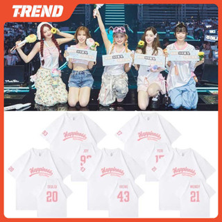 Kpop RED VELVET FANCON TOUR Merch Cotton Jersey Áo thun Plus Size Nam Nữ Thời Trang Hàn Quốc Rời In Hình Tay Ngắn Cổ Điển Sinh Viên Đường Phố Áo Sơ Mi TEE
