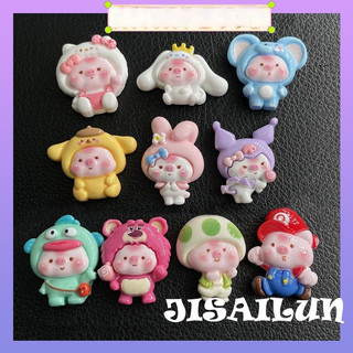 Dụng Cụ Charm Trang Trí Sanrio Piggy Cross-Dressing Doll Set Hoạt Hình Nhựa Trang Sức Phụ Kiện diy Vỏ Điện Thoại Kem Keo Handmade Kẹp Tóc Miếng Dán
