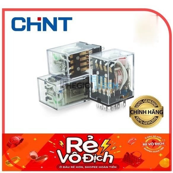 Relay trung gian - Relay kiếng JZX-22F D 2 - 4 tiếp điểm, Coil 220VAC, 24VDC, JQX-13F 10A, hãng Chin