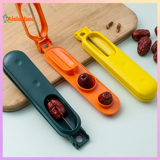 Aislerbee Red Dates Slicer Tay cầm bằng nhựa chống trượt Thép không gỉ Sharp Cutter Loại ép Denucleator Dụng cụ thủ công Cherry Pitter Fruit Core Seed Remover Tiện ích nhà bếp