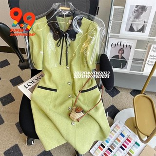 Đầm polo Dáng Ôm Màu Xanh Lá Phong Cách Pháp Thời Trang Mùa Hè 2023 Mới Cho Nữ