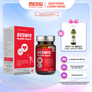 Viên uống bổ sung vitamin & khoáng chất BESWIS Health Heart tốt cho sức khỏe tim mạch hộp 60 viên