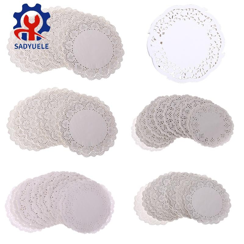 200Pcs Round Lace Paper Mats Coasters Placemats Wedding Events Party Table