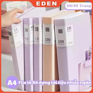 File lá A4 đựng tài liệu nhiều ngăn, Tệp đựng tài liệu 40 lá 60 lá chất liệu PP cao cấp - bìa đựng giấy A4