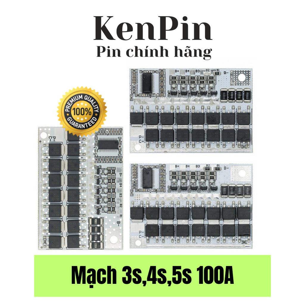 Mạch sạc xả pin LiPo - Li-ion 3S /4S /5S BMS 12.6 V 16.8V 21V 100A KENPIN M100