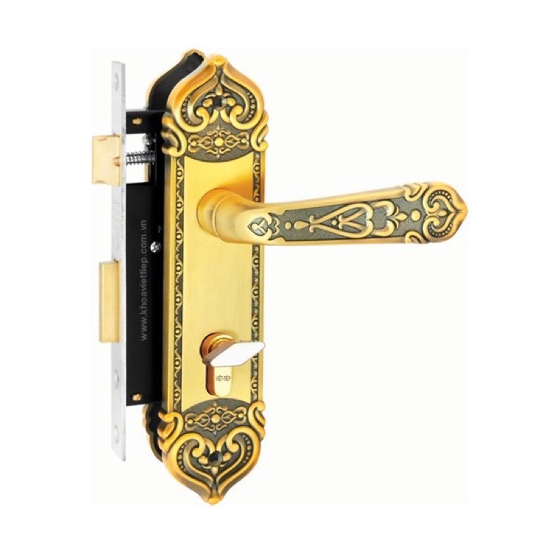 Khóa tay gạt Việt Tiệp 04341 – Mạ vàng – Dùng cho cửa thông phòng, cửa gỗ, nhôm, sắt