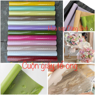 cuộn lưới tổ ong, giấy kéo sợi lưới tổ ong dùng bó hoa phong cách hàn quốc