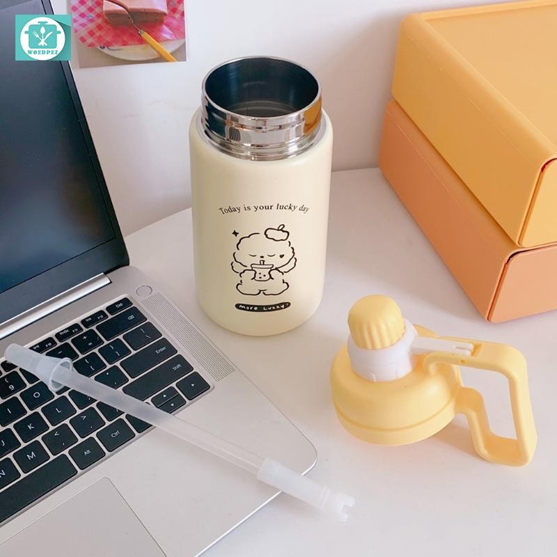 Cute Cartoon Straw  Mug Fashionable Portable Children Bottle with Handle