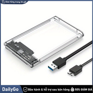 Trong suố Box Ổ Cứng 2.5 inch Trong Suốt USB 3.0 ,  Bảo Hành 12 Tháng, Gắn Được Ổ Cứng 2Tb Di động Máy tính SSD