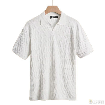 Áo Tay Ngắn Nam Dệt Kim Băng Lụa màu Trơn, Thiết Kế Slim Fit, Chống Ẩm và Thoáng Khí WL070