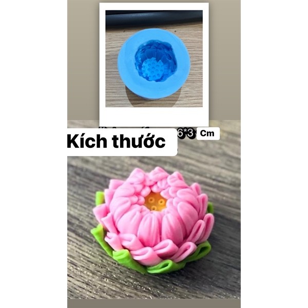 Khuôn Silicon - Sen Hoàng Gia - HOA TO 6.3CM - HOA TO 6.3CM - Làm Bánh - Rau Câu, Kẹo Socola