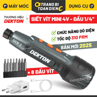Máy siết vít mini 4V Dekton DK-CV0402 tốc độ 310v/p, Mẫu mới GEN 2,dò điện không chạm thông minh Tuốc nơ vít pin