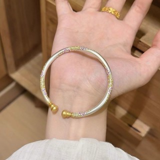 Vòng tay bạc 925 màu men bầu thủ công, phù hợp làm quà tặng