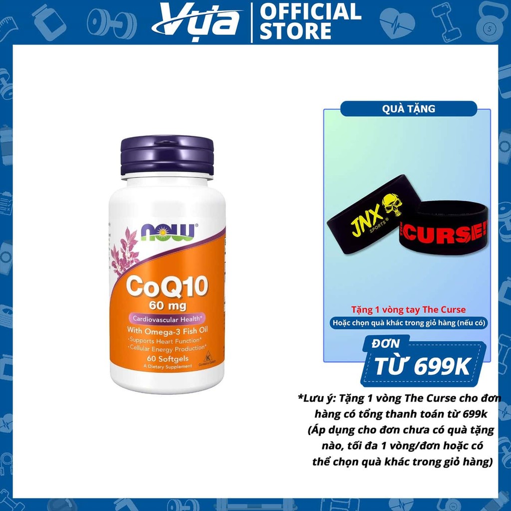 Viên uống NOW - CoQ10 60mg + Fish Oil (60 viên) - Hỗ Trợ Tim Mạch Chính Hãng