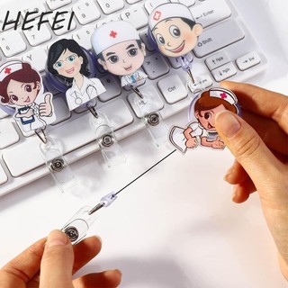 HEFEI Tên Thẻ Hoạt Hình 1 ID Tên Thẻ Huy Hiệu Cuộn Kẹp Có Thể Thu Vào Đựng Thẻ Kẹp