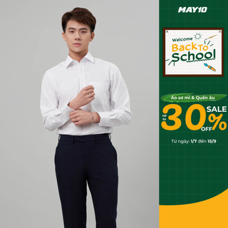Áo sơ mi nam trắng dài tay May 10 màu AT049 dáng suông