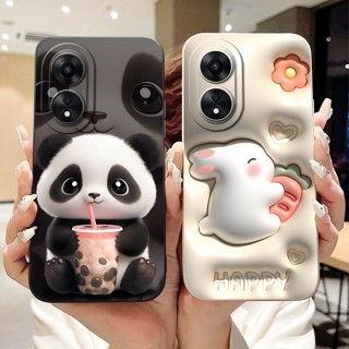 Ốp Bảo Vệ Ống Kính OPPO A78 5G OppoA78 A 78 4G CPH2565 Ốp Điện Thoại TPU Silicon Mềm Hình Thỏ Gấu Trúc Dễ Thương