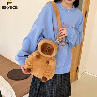 Ba lô sang trọng FUZOU Capybara, Túi đeo chéo Capybara dung tích lớn Capybara, Túi đeo vai hoạt hình nhồi bông dễ thương bằng vải Kawaii Unisex